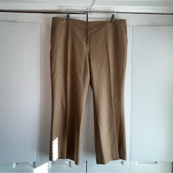 Lafayette 148 caramel color cropped wool pants, sz 16 - Picture 4 of 5